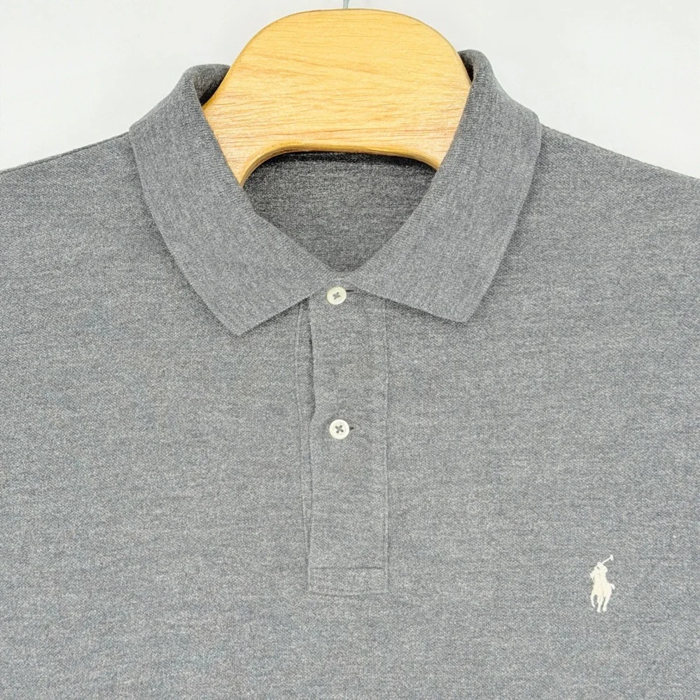 Polo Ralph Lauren Polo Shirt Mens 3XB Grey Big & Tall Pique Cotton Classic Pony
